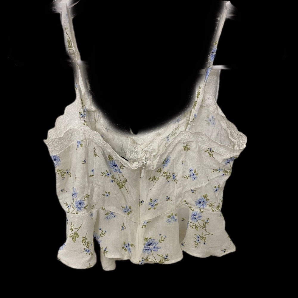 Forever 21 corset crop top with ruffles medium - Picture 2 of 6